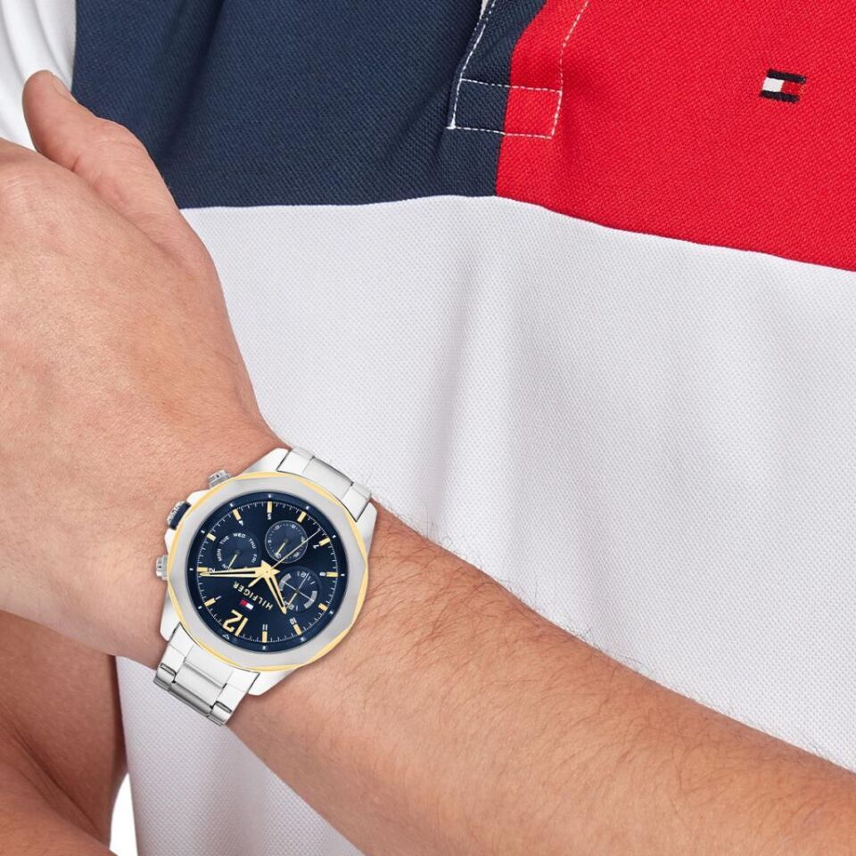 Tommy Hilfiger TH1792059 Çelik Metalik Gri Lacivert Kadran 46 mm Erkek Kol Saati