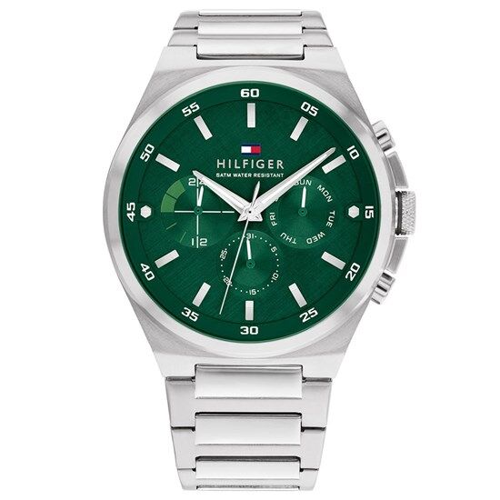 Tommy Hilfiger TH1792088 Quartz Çelik Gri Yeşil Kadran 46 mm Erkek Kol Saati