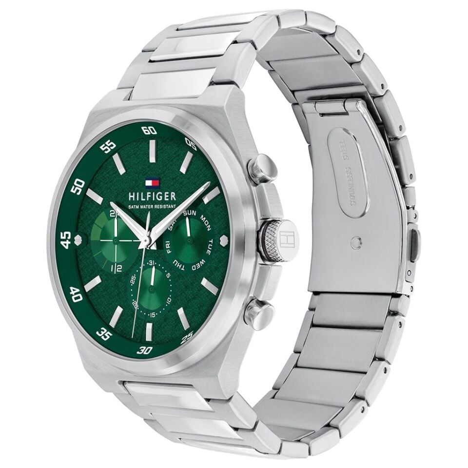 Tommy Hilfiger TH1792088 Quartz Çelik Gri Yeşil Kadran 46 mm Erkek Kol Saati
