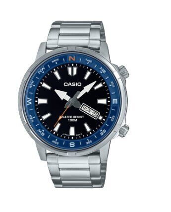 Casio MTD-130D-1A2VDF Quartz Çelik Gri Siyah Kadran 44 mm Erkek Kol Saati