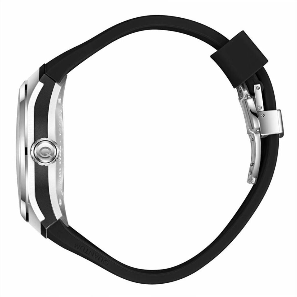 Quantum QMG1203.351 Otomatik Silikon Siyah Safir Cam 10 ATM 43 mm Erkek kol Saati