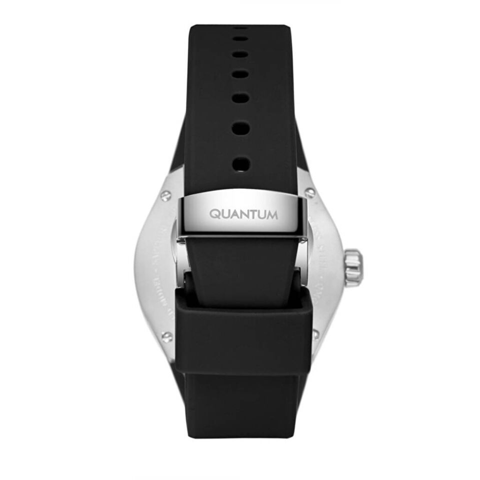 Quantum QMG1203.351 Otomatik Silikon Siyah Safir Cam 10 ATM 43 mm Erkek kol Saati