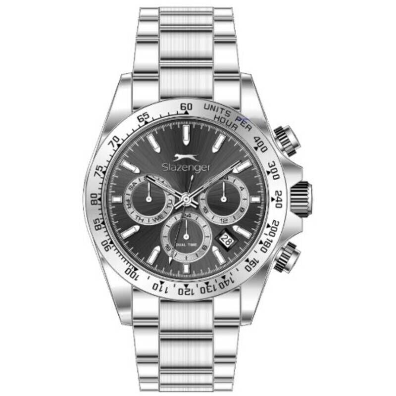 Slazenger SL.09.2512.2.05 Quartz Çelik Gri Siyah Kadran 40 mm Erkek Kol Saati