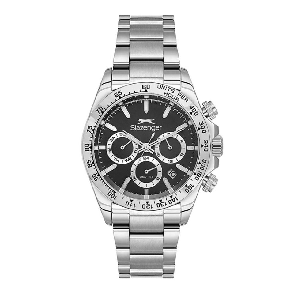 Slazenger SL.09.2512.2.05 Quartz Çelik Gri Siyah Kadran 40 mm Erkek Kol Saati