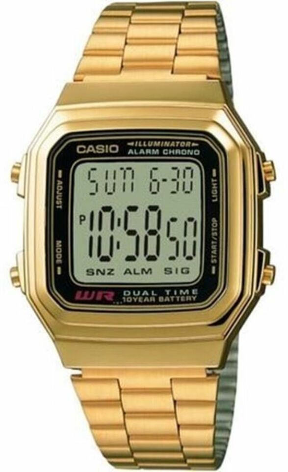 Casio A178WGA-1ADF Retro Quartz Dijital Altın Rengi 34 mm Erkek Kol Saati