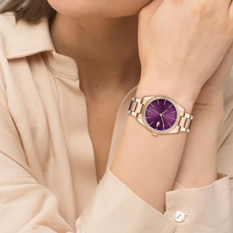 Lacoste 2001402 Quartz Çelik Rose Mor Kadran 36 mm Kadın Kol Saati