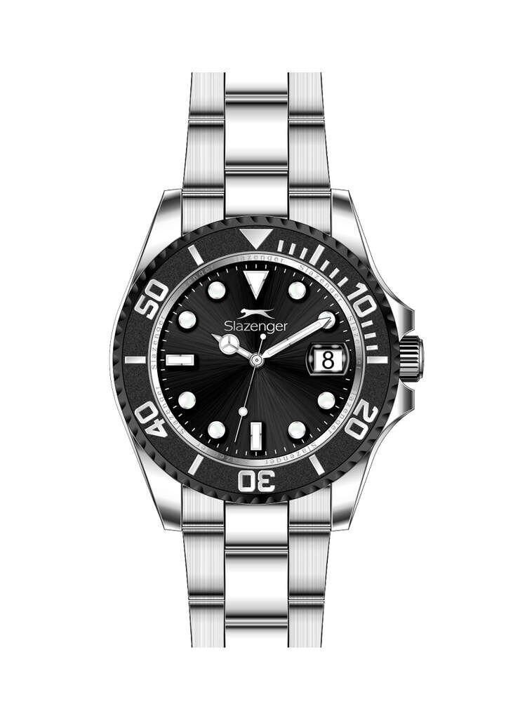 Slazenger  SL.09.2517.1.03 Quartz Çelik Gri Siyah Kadran 45 mm Erkek Kol Saati