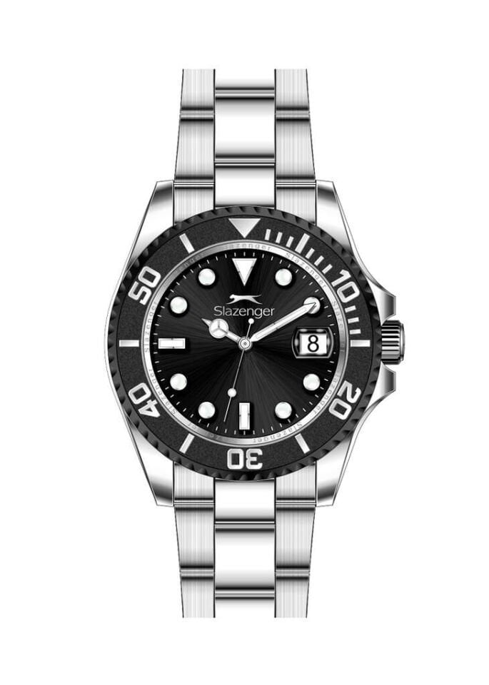 Slazenger  SL.09.2517.1.03 Quartz Çelik Gri Siyah Kadran 45 mm Erkek Kol Saati