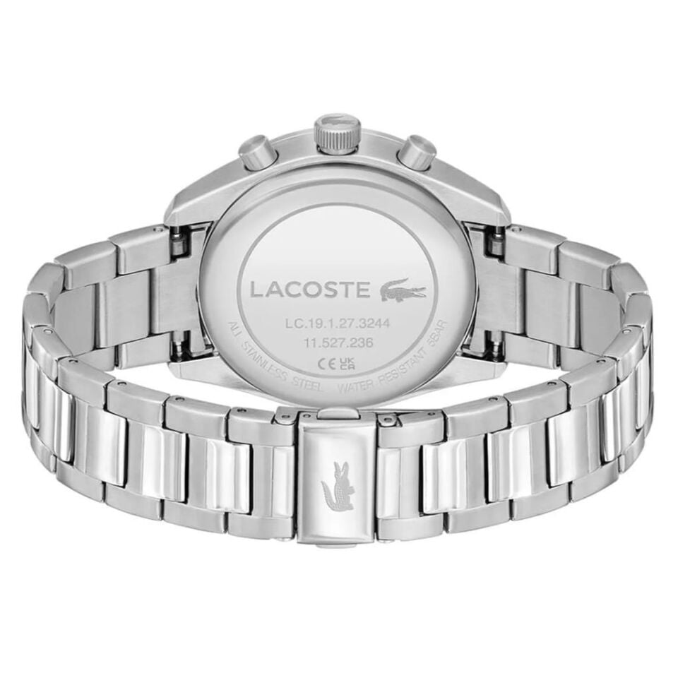 Lacoste 2011380 Quartz Çelik Gri Mavi Kadran 42 mm Erkek Kol Saati