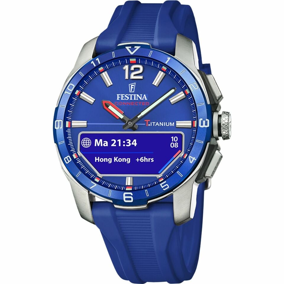 Festina F23000/3 Connected Quartz Analog/Dijital Silikon Mavi Safir Cam 44 mm Erkek Kol Saati