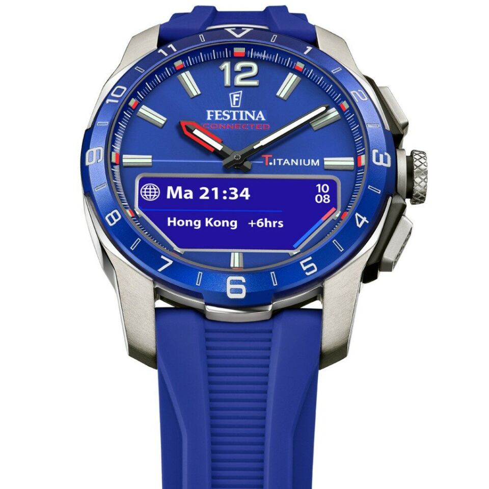 Festina F23000/3 Connected Quartz Analog/Dijital Silikon Mavi Safir Cam 44 mm Erkek Kol Saati
