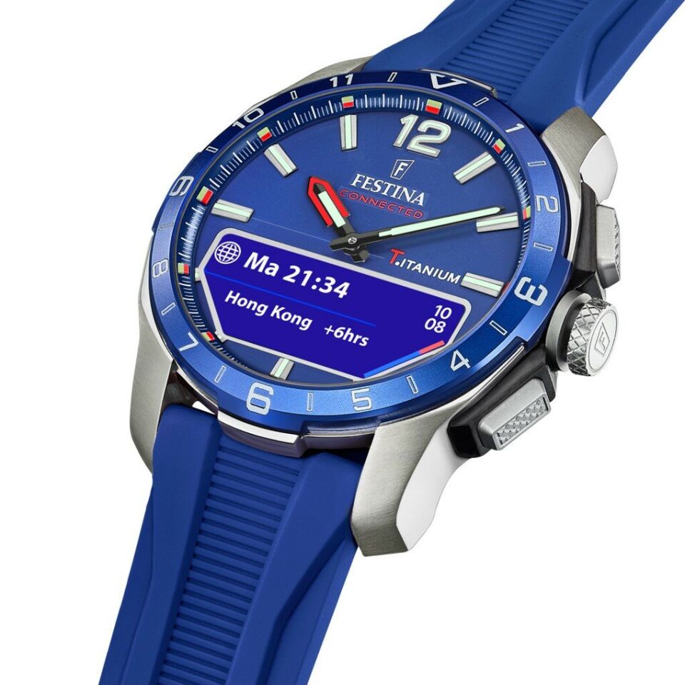 Festina F23000/3 Connected Quartz Analog/Dijital Silikon Mavi Safir Cam 44 mm Erkek Kol Saati