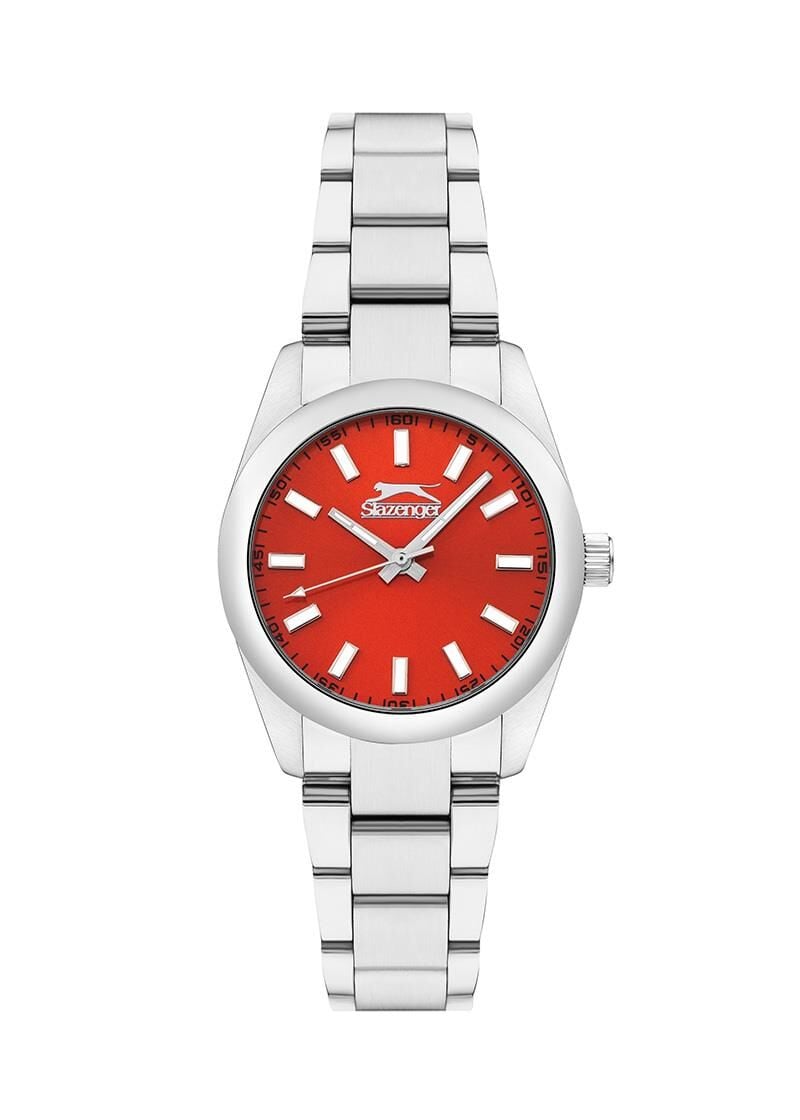 Slazenger SL.09.2282.3.01 Quartz Çelik Gri Kırmızı Kadran 34 mm Kadın Kol Saati