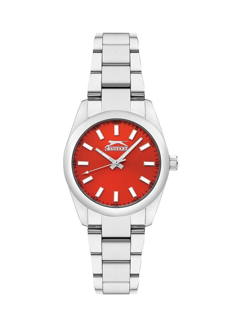 Slazenger SL.09.2282.3.01 Quartz Çelik Gri Kırmızı Kadran 34 mm Kadın Kol Saati