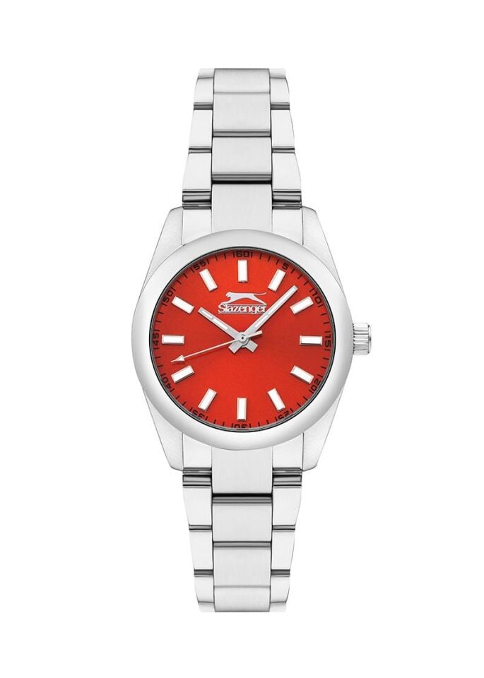 Slazenger SL.09.2282.3.01 Quartz Çelik Gri Kırmızı Kadran 34 mm Kadın Kol Saati