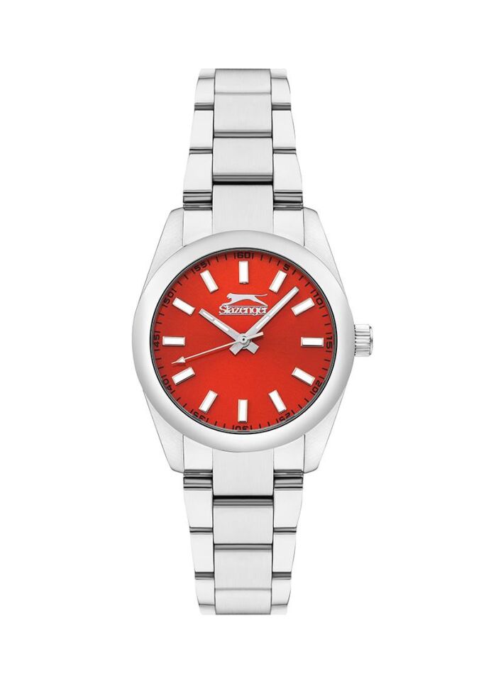 Slazenger SL.09.2282.3.01 Quartz Çelik Gri Kırmızı Kadran 34 mm Kadın Kol Saati