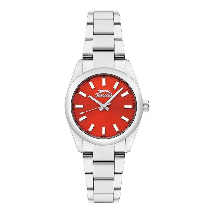 Slazenger SL.09.2282.3.01 Quartz Çelik Gri Kırmızı Kadran 34 mm Kadın Kol Saati