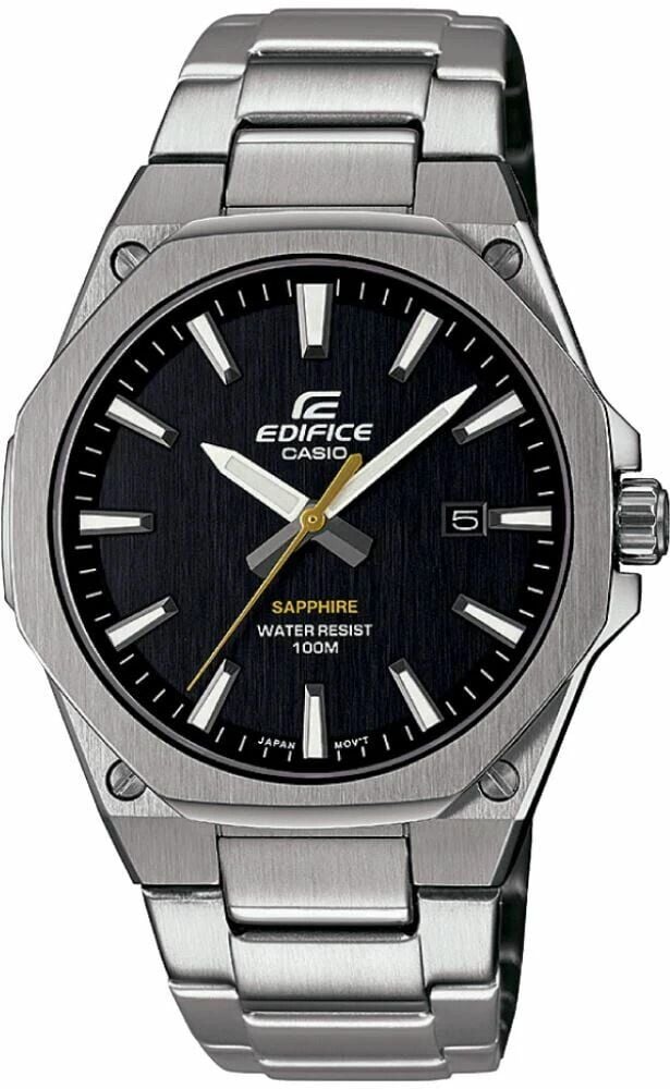 Casio EFR-S108D-1AVUDF Edifice Quartz Çelik Gri Siyah Kadran 40 mm Erkek Kol Saati