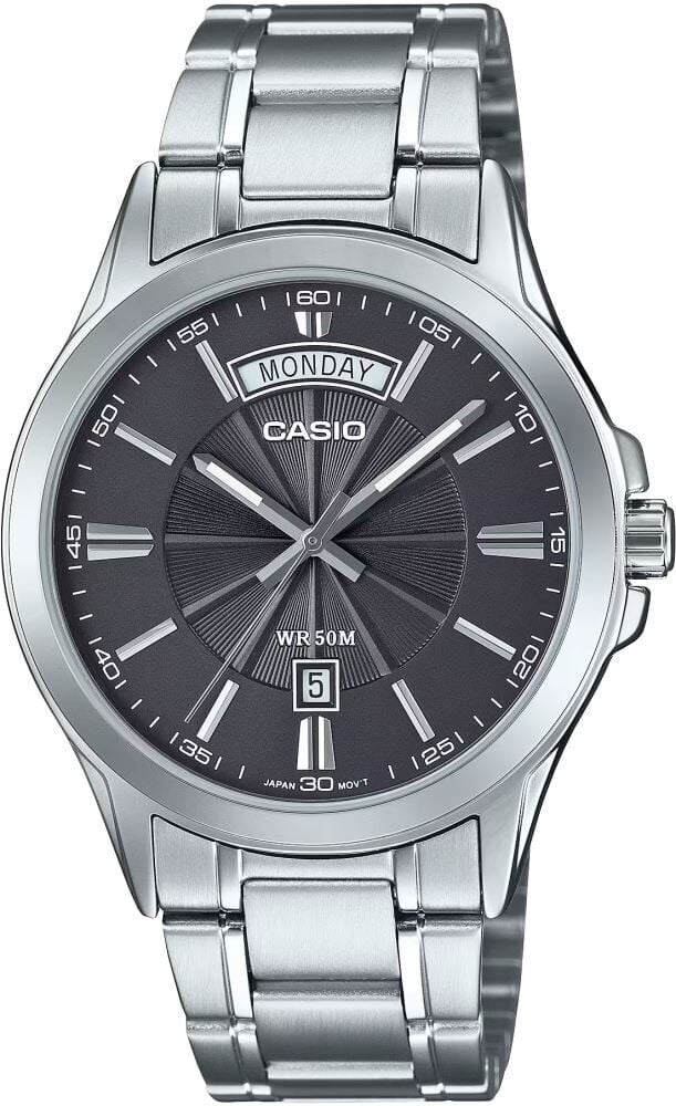 Casio MTP-1381D-8AVDF Quartz Çelik Gri Siyah Kadran 40 mm Erkek Kol Saati