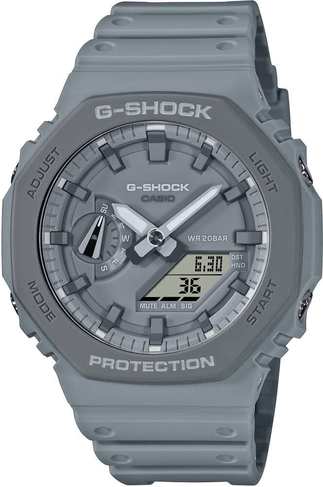 Casio GA-2110ET-8ADR Quartz Silikon Gri 20 ATM 45 mm Erkek Kol Saati