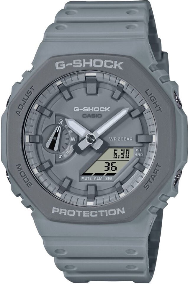 Casio GA-2110ET-8ADR Quartz Silikon Gri 20 ATM 45 mm Erkek Kol Saati