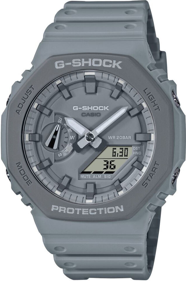 Casio GA-2110ET-8ADR Quartz Silikon Gri 20 ATM 45 mm Erkek Kol Saati
