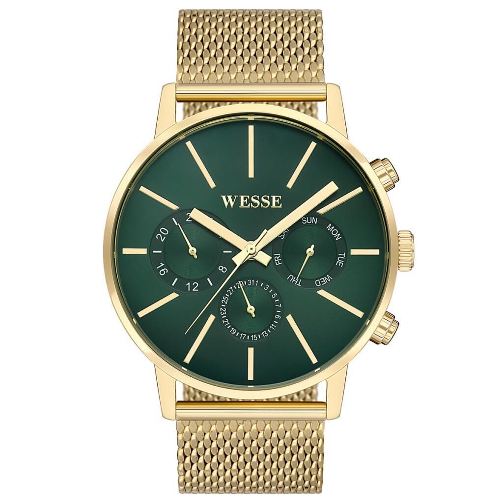 Wesse WWG200026 Quartz Hasır Gold Yeşil Kadran 42 mm Erkek Kol Saati