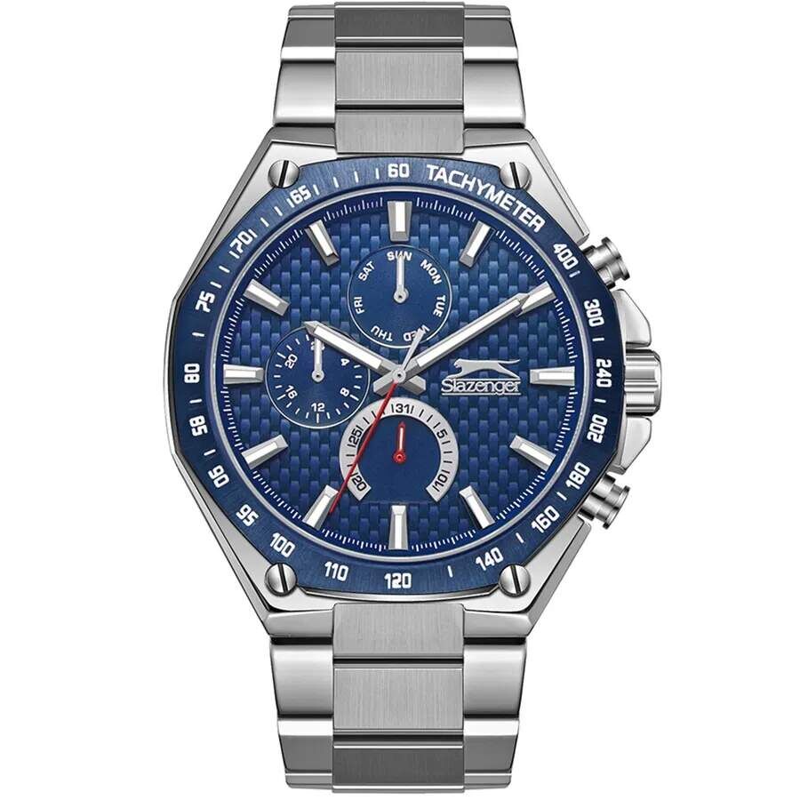 Slazenger SL.09.2325.2.02 Quartz Çelik Gri Mavi Kadran 47 mm Erkek Kol Saati