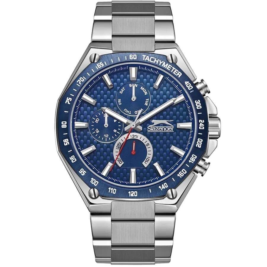 Slazenger SL.09.2325.2.02 Quartz Çelik Gri Mavi Kadran 47 mm Erkek Kol Saati
