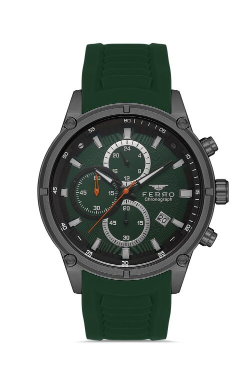 Quartz Silikon Yeşil 45 mm Fonksiyonları Aktif Erkek Kol Saati