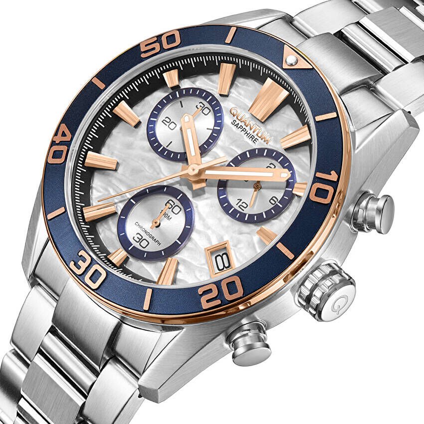 Quantum PWG1199.530 Quartz Çelik Gri Safir Cam 10 ATM 41 mm Erkek Kol Saati