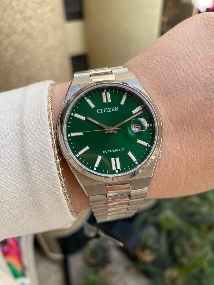 Cıtızen Tsuyosa NJ0150-81X Otomatik Çelik Gri Yeşil Kadran Safir 40 mm Erkek Kol Saati