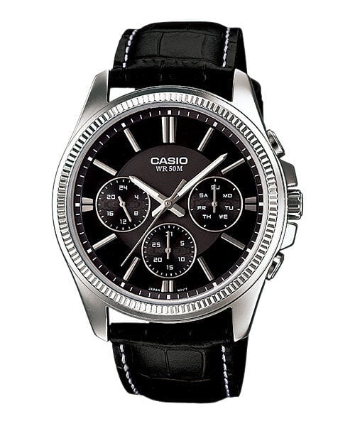 Casio MTP-1375L-1AVDF Quartz Deri Siyah 42 mm Erkek Kol Saati