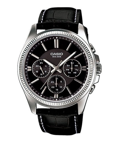 Casio MTP-1375L-1AVDF Quartz Deri Siyah 42 mm Erkek Kol Saati