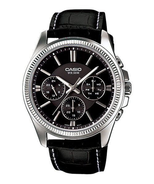 Casio MTP-1375L-1AVDF Quartz Deri Siyah 42 mm Erkek Kol Saati