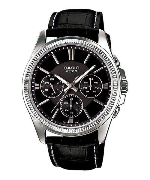 Casio MTP-1375L-1AVDF Quartz Deri Siyah 42 mm Erkek Kol Saati