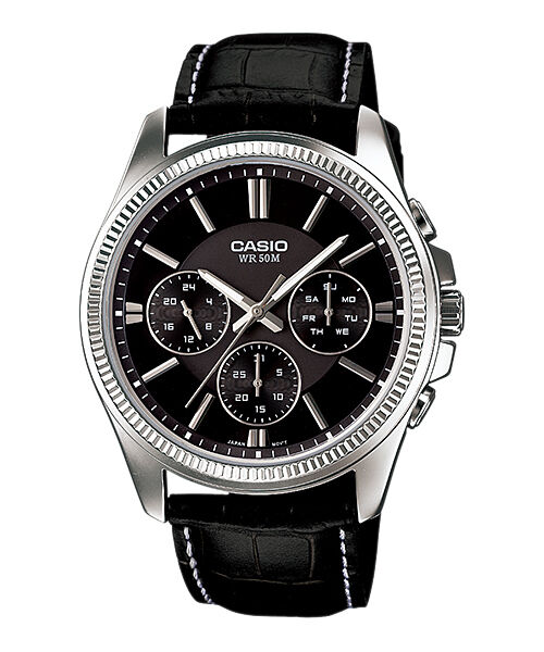 Casio MTP-1375L-1AVDF Quartz Deri Siyah 42 mm Erkek Kol Saati