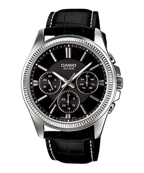 Casio MTP-1375L-1AVDF Quartz Deri Siyah 42 mm Erkek Kol Saati