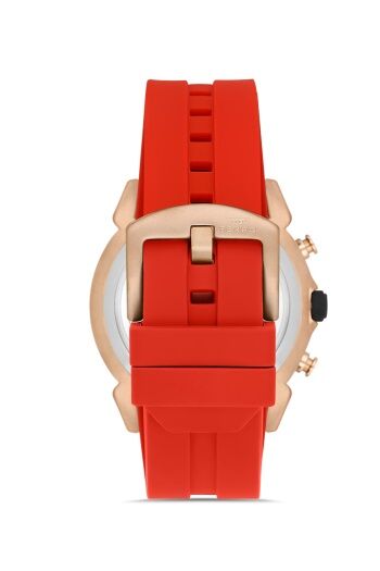 Ferro FM31402D-R4 Quartz Silikon Bordo Siyah Kadran 44 mm Erkek Kol Saati