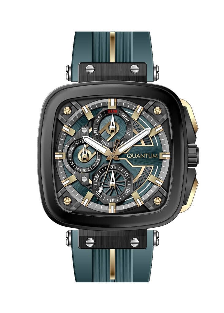 Quantum PWG1014.699 Quartz Silikon Yeşil 44 mm Erkek Kol Saati