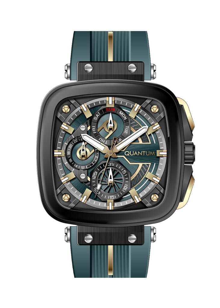 Quantum PWG1014.699 Quartz Silikon Yeşil 44 mm Erkek Kol Saati