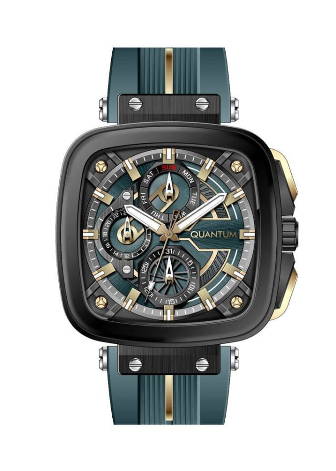 Quantum PWG1014.699 Quartz Silikon Yeşil 44 mm Erkek Kol Saati
