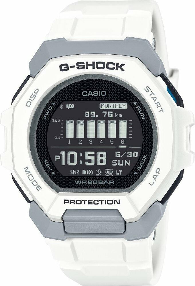 Casio GBD-300-7DR Quartz Silikon Beyaz 20 ATM 47 mm Erkek Kol Saati