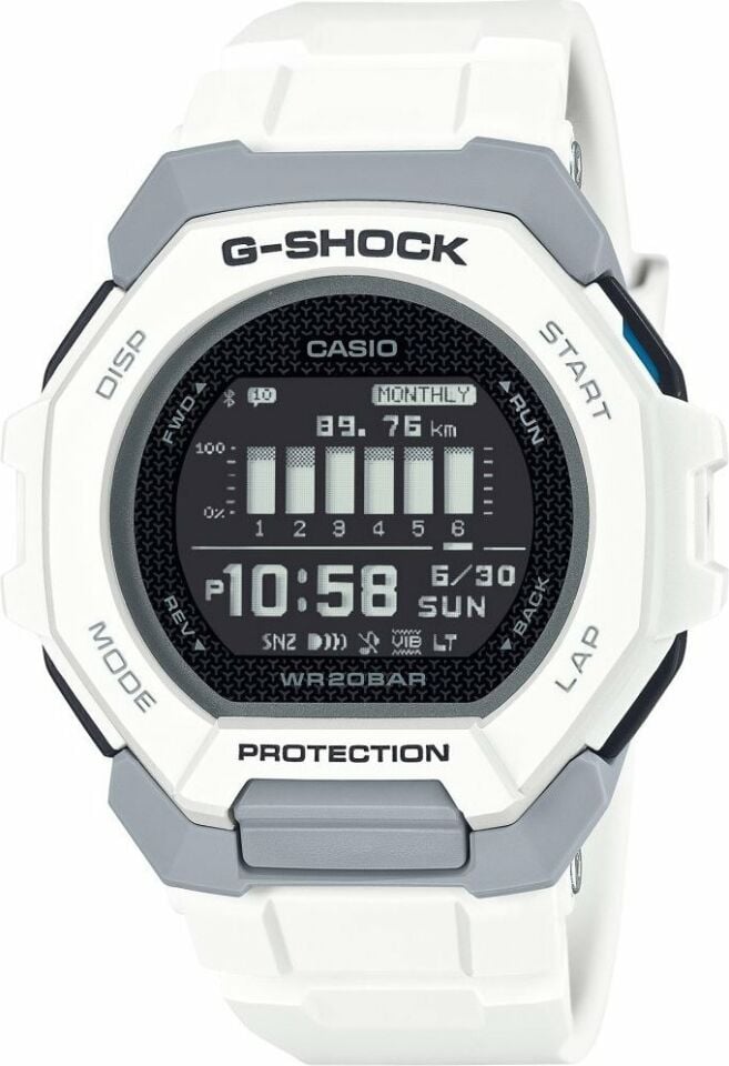Casio GBD-300-7DR Quartz Silikon Beyaz 20 ATM 47 mm Erkek Kol Saati