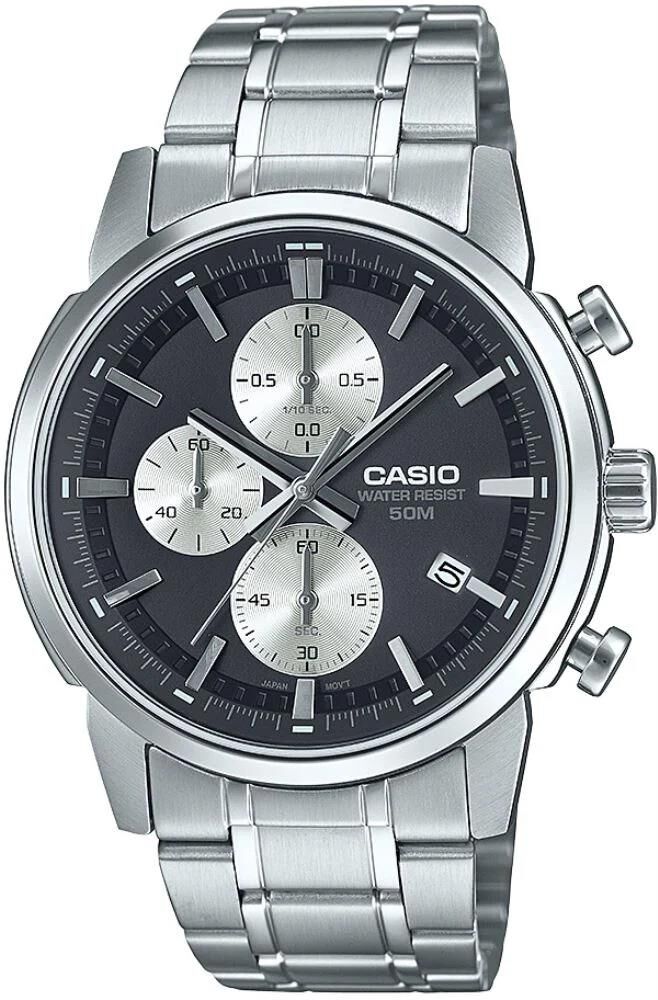 Casio MTP-E510D-1A2VDF Quartz Çelik Gri Siyah Kadran 42 mm Erkek Kol Saati