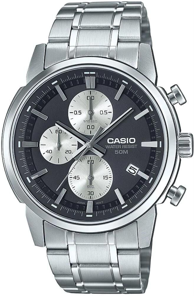 Casio MTP-E510D-1A2VDF Quartz Çelik Gri Siyah Kadran 42 mm Erkek Kol Saati