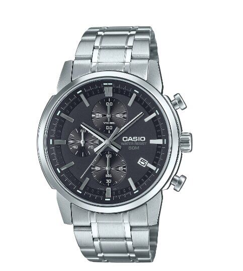 Casio MTP-E510D-1A1VDF Quartz Çelik Gri Siyah 42 mm Erkek Kol Saati