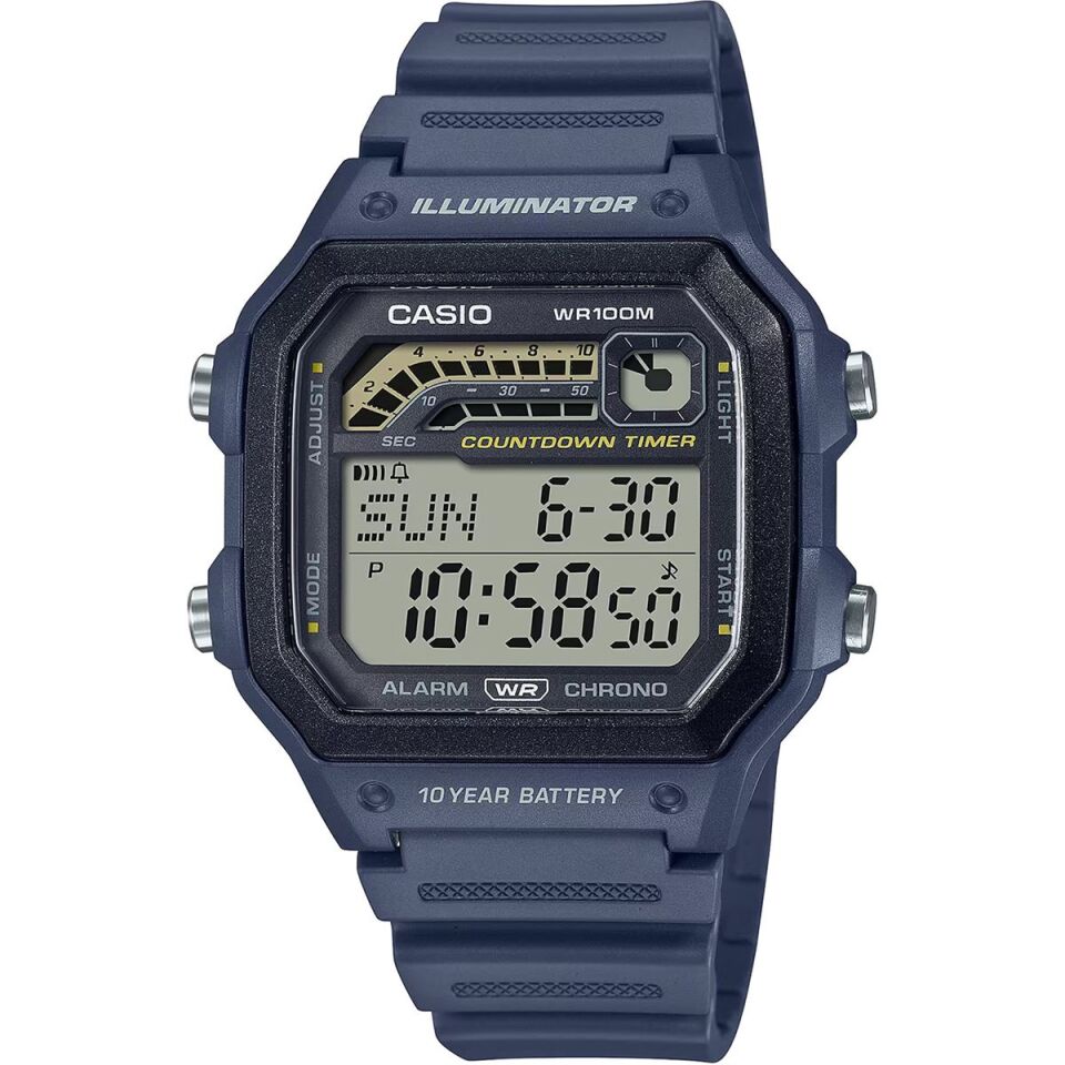 Casio WS-1600H-2AVDF Quartz Silikon Lacivert 10 ATM 42 mm Erkek Kol Saati