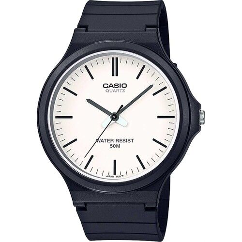 Casio MW-240-7EVDF Quartz Silikon Siyah Beyaz Kadran 44 mm Erkek Kol Saati