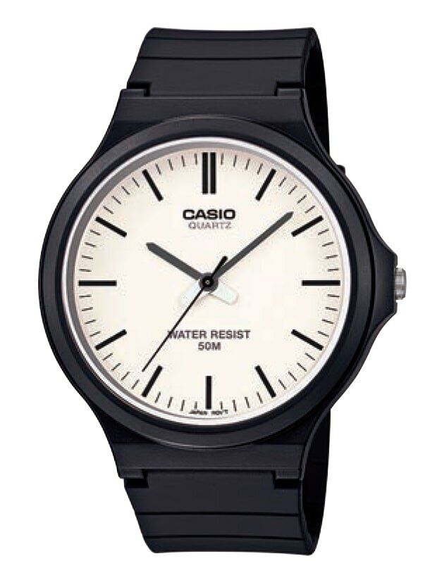 Casio MW-240-7EVDF Quartz Silikon Siyah Beyaz Kadran 44 mm Erkek Kol Saati